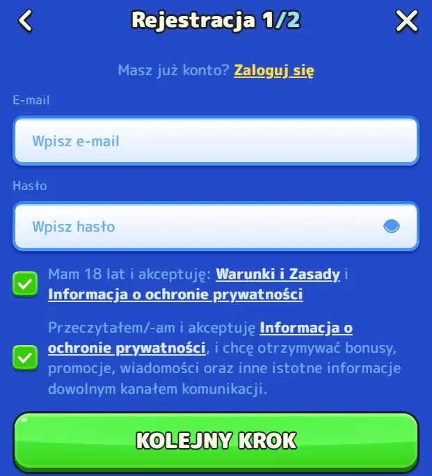 Rejestracja w kasynie Pistolo Rejestracja w kasynie Pistolo