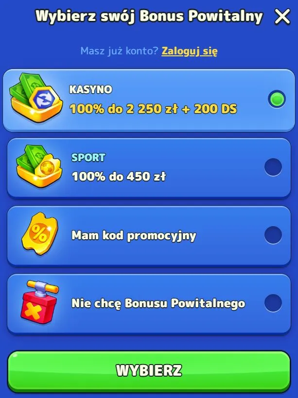 Rejestracja w kasynie Pistolo Rejestracja w kasynie Pistolo